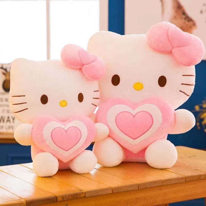 Love Cute Pink Cat Plush Toys Movie Kt Cat Dolls Soft Stuffed Christmas Gifts For Kids Animals Toy