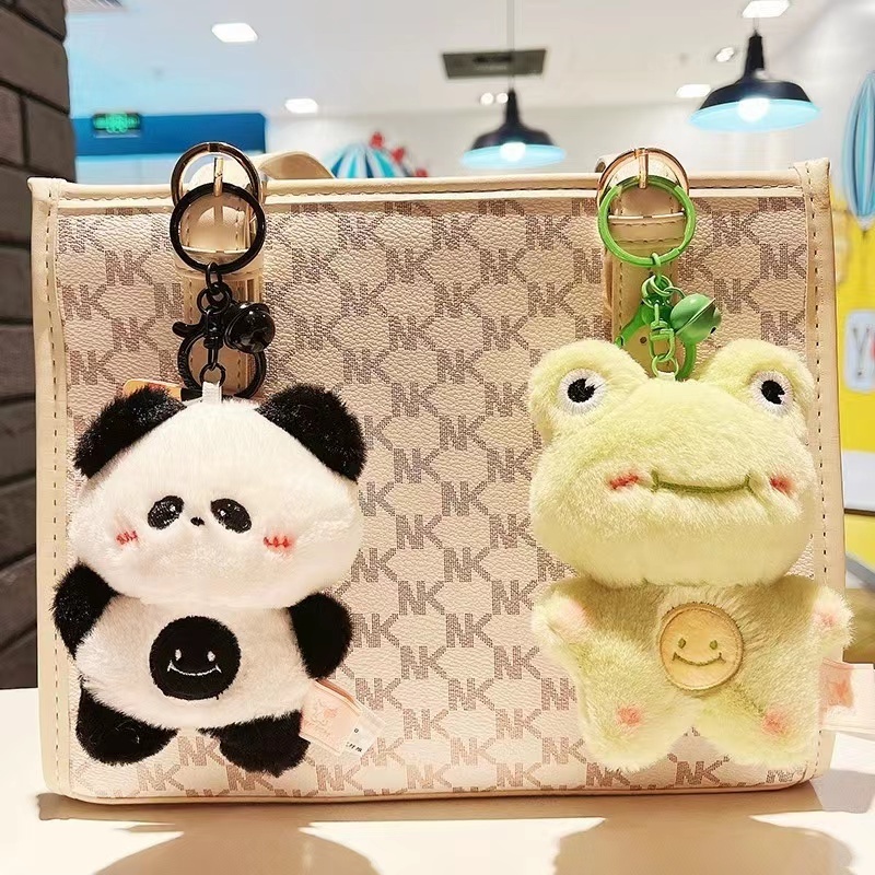 mini cute creative cartoon animal key chain keyring bag pendant fluffy fur plush animal bunny keychain bag parts accessories