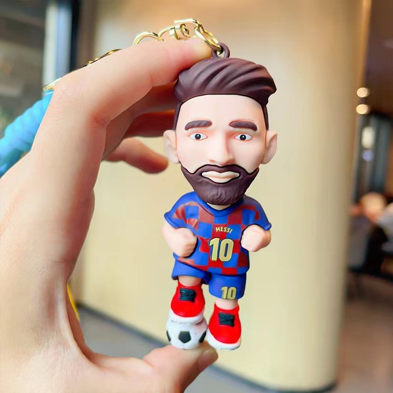 4 design Hot Sell Football Superstar Messi Keychain