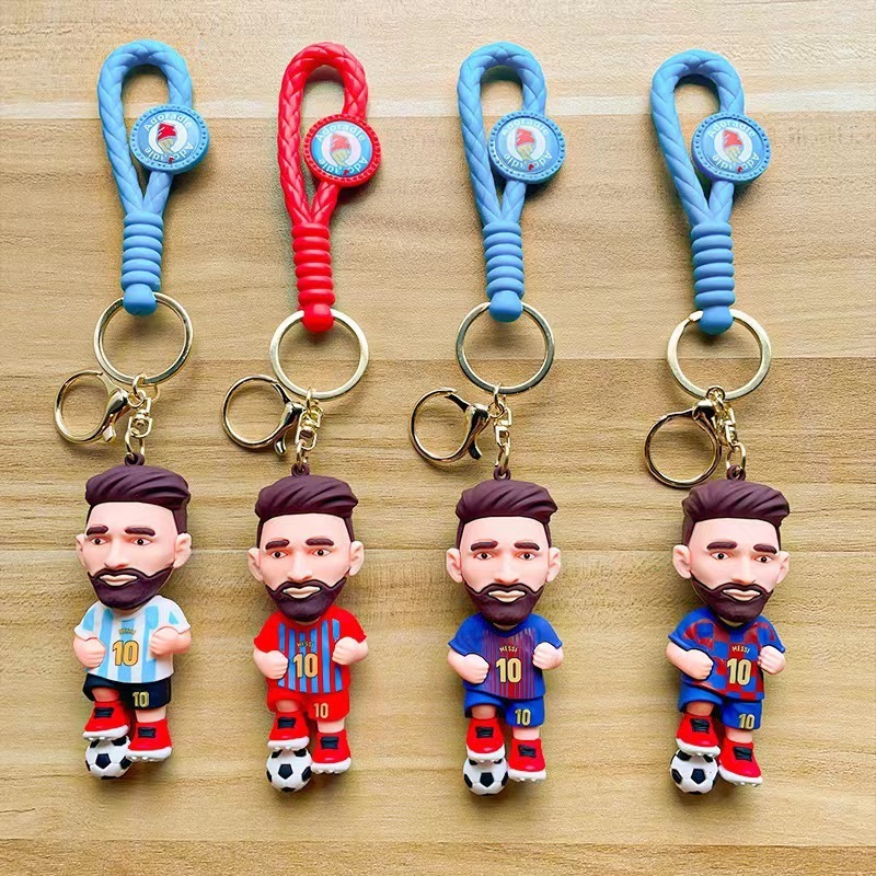 4 design Hot Sell Football Superstar Messi Keychain