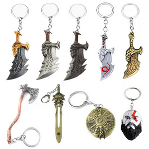 Hot Game God Of War Kratos Weapons Broadsword Keychains Necklace Sword