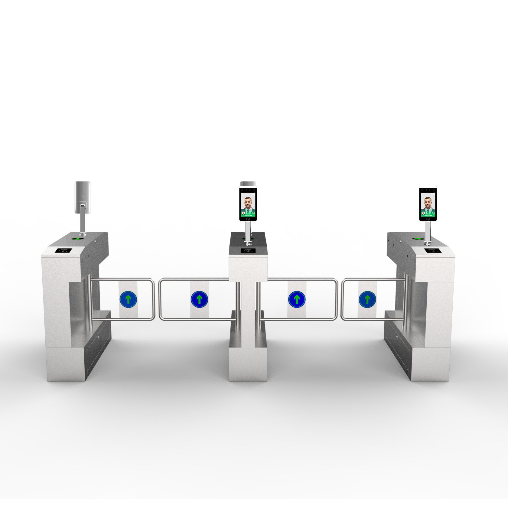 High Speed Turnstile swing barrier gate with qr code reader automatic security swing iron gate