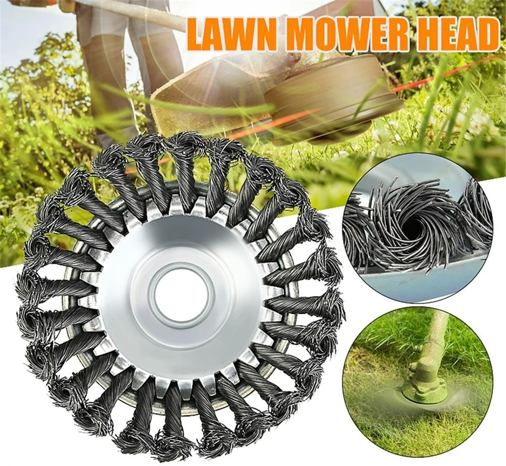 150/200mm Steel Wire Grass Trimmer Head Rounded Edge Weed Trimmer Head Grass Brush Removal Grass Tray Plate For Lawnmower