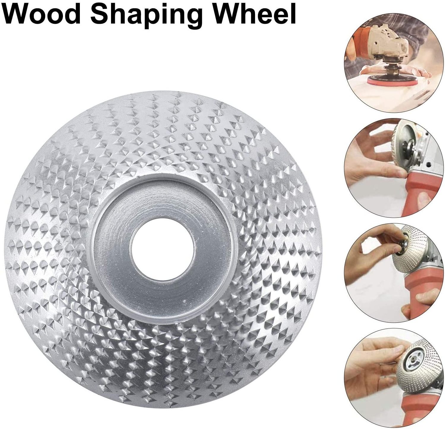 Wood Carving Disc with Wood Grinder Shaping Disc Wood Grinding Wheel Woodworking Angle Grinder Attachment 5/8