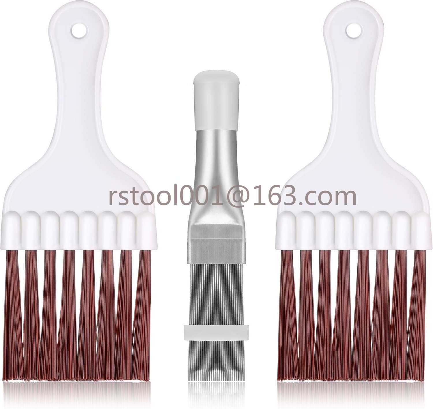 3pcs Air Conditioner Condenser Fin Cleaning Brush, Stainless Steel Fin Comb Cleaner, Refrigerator Coil Cleaning Whisk Brush Rake