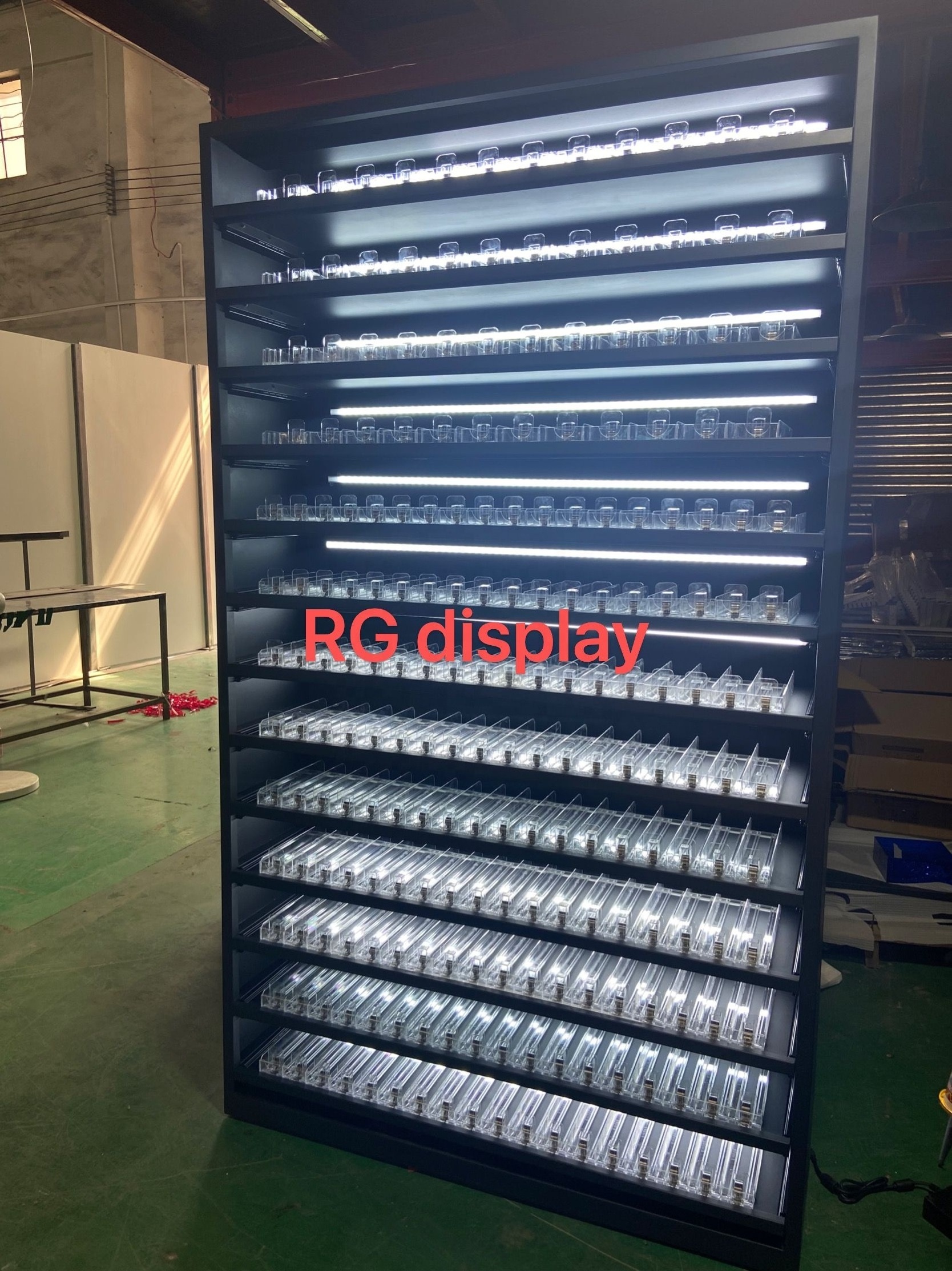 Factory Custom Smoking Shop Tobacco Shop Display Furniture Metal Display Shelf with led Smoke Shop Cigarette Display Rack