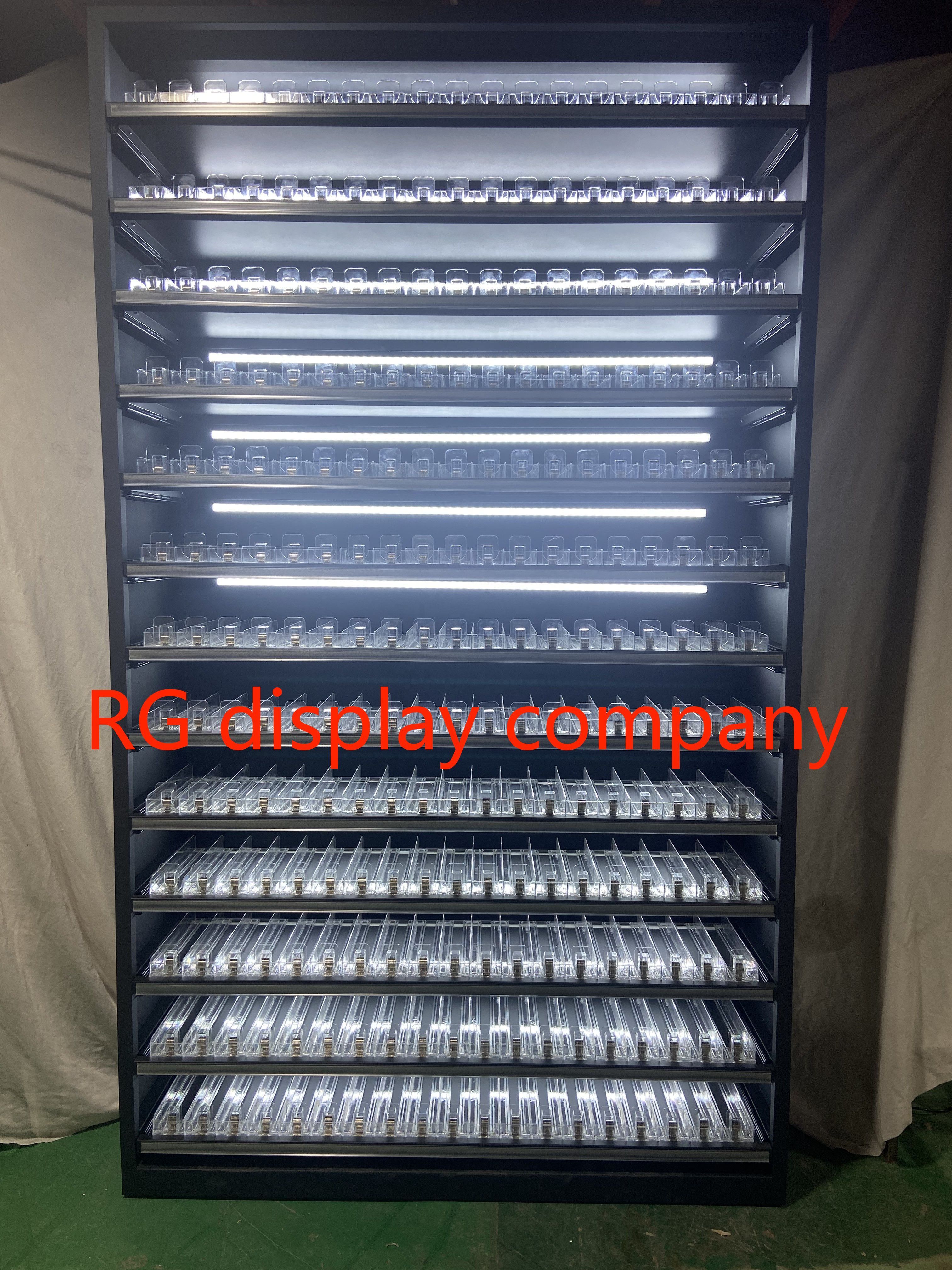 Factory Custom Smoking Shop Tobacco Shop Display Furniture Metal Display Shelf with led Smoke Shop Cigarette Display Rack