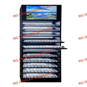 custom retail high quality  Free Design Door-type LED Cigarette Tobacco Display Cabinet factory price