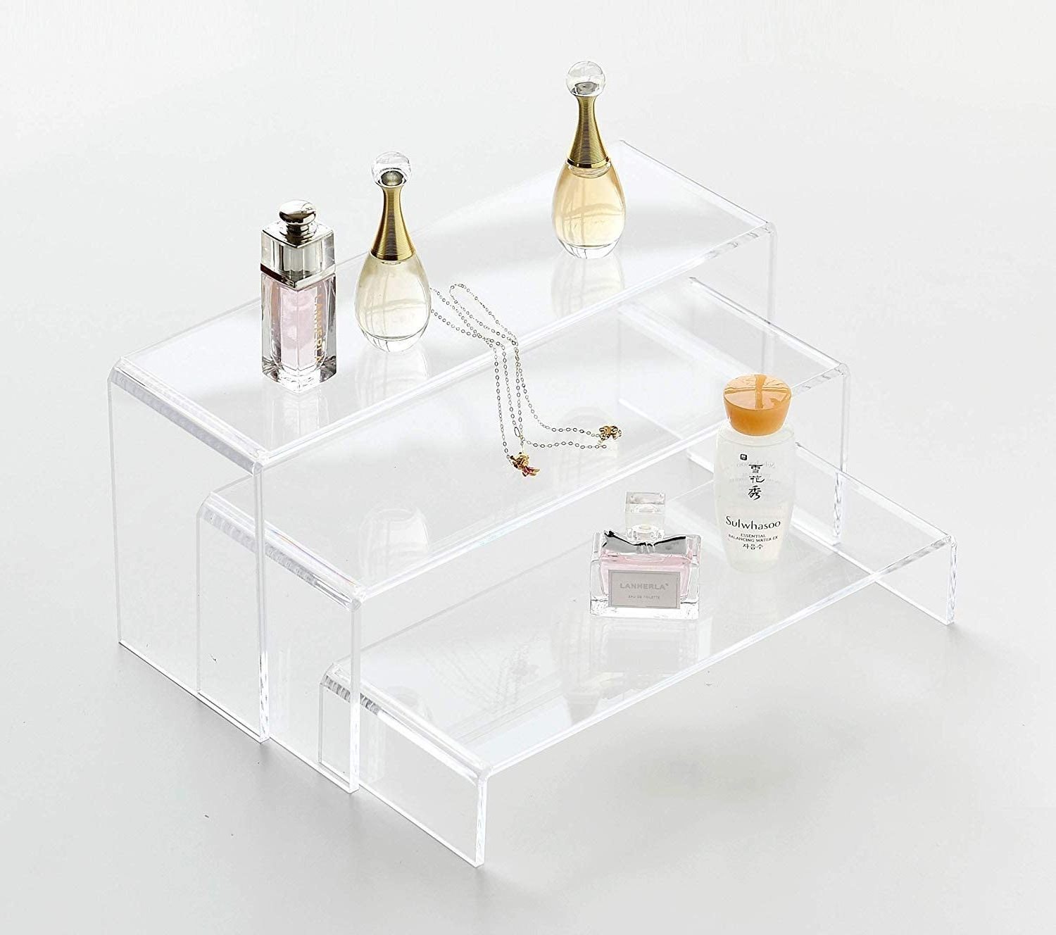 Acrylic Display Risers Stand, Jewelry Display Riser Shelf Showcase Fixtures  acrylic risers & display cubes