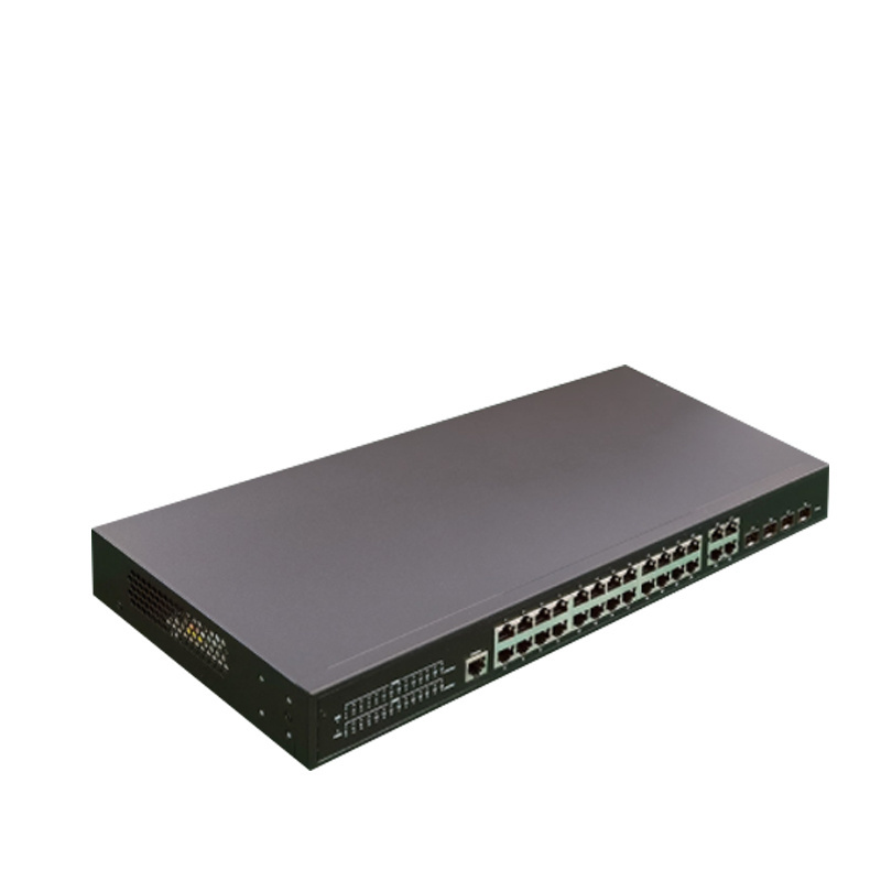 Managed network switch 24 port gigabit PoE switch with 4*1000Base-TX RJ45 and optical fiber SFP network switch