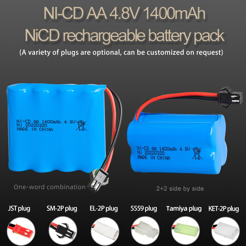 Factory direct nickel-cadmium battery 4.8V 1400mAh AA Children's battery Car toy battery