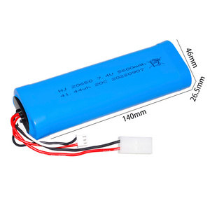 Factory direct Lithium battery 7.4V 20650 5600mAh 20C toy remote control train track operation pallet car tank battery