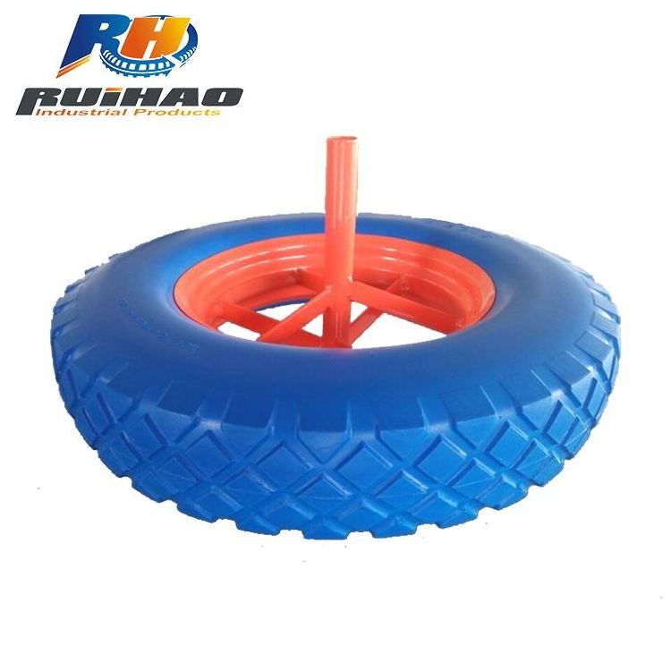 Solid Wheelbarrow Tyre Pu Foam Wheel For Beach Cart