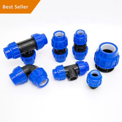 Male PP Double Union Ball Valve Compression Fittings PN16 for Water Pipes PE Pipe Fittings Poly Pipe HDPE Fittings