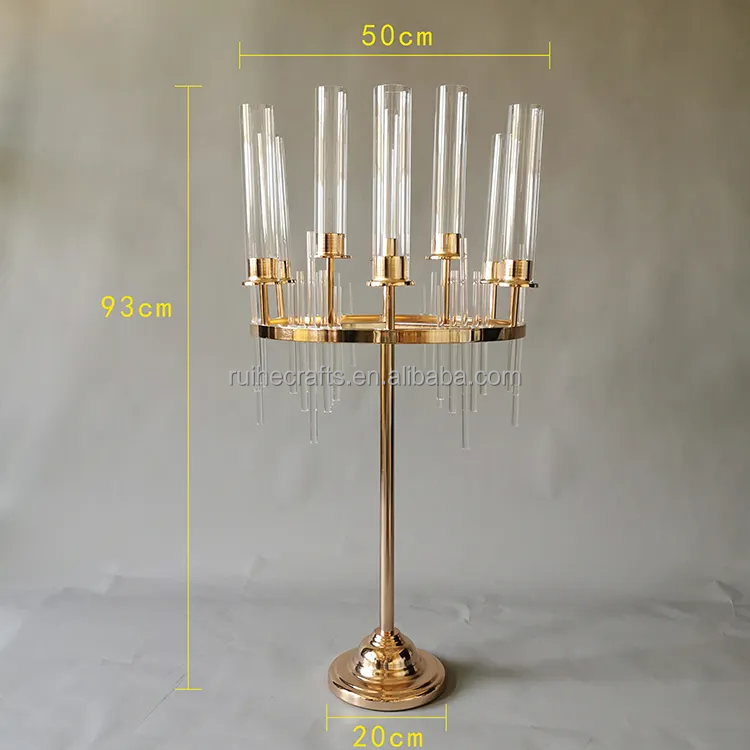 Wholesale Price Metal Gold Wedding Decoration Table Centerpiece Candle Holder Metal Candelabra Wedding Centerpieces