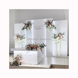 Customized large size glossy white acrylic panel backdrop wedding accessories decoration