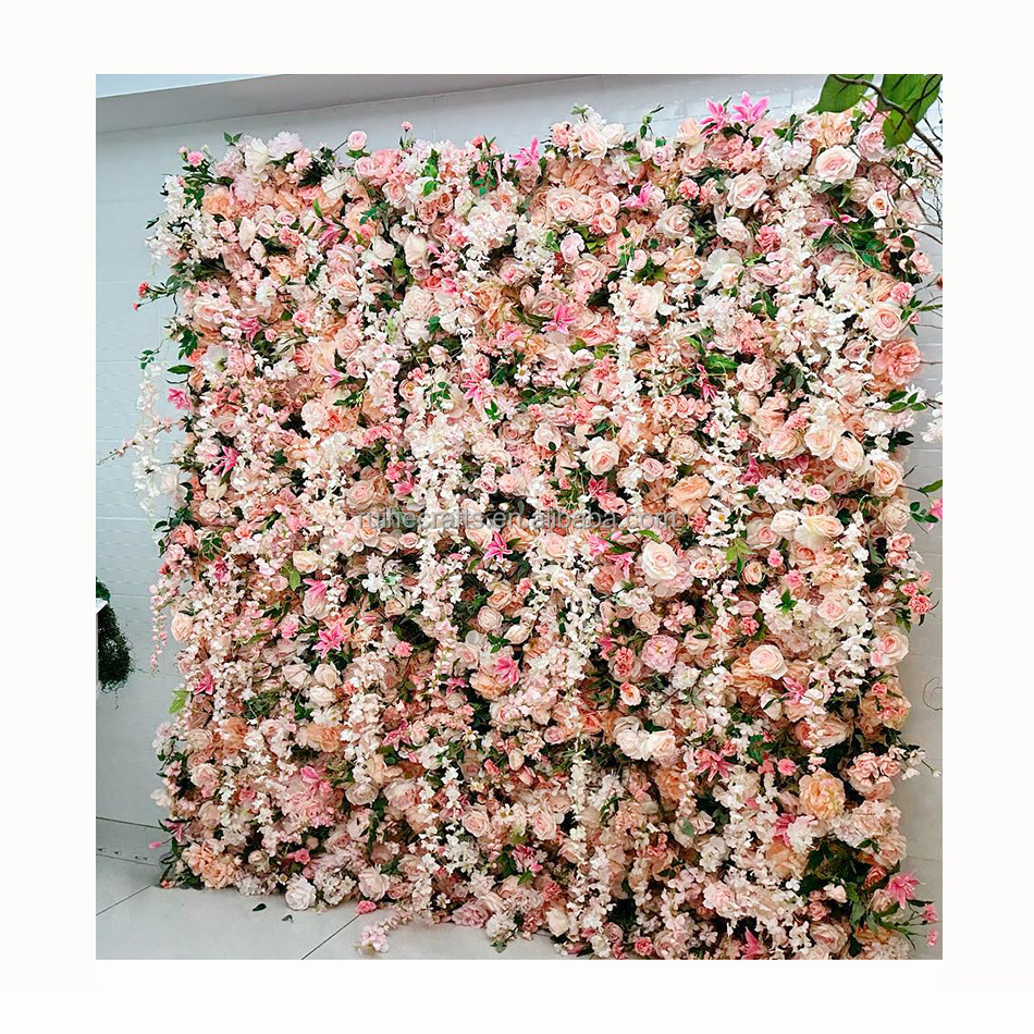 10x10 Flower backdrop wall pink and purple flowers wall panel for baby shower wedding decor