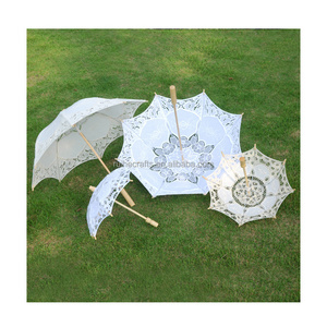 Handmade Detailed Full Cotton White Victorian Lace Umbrella Wedding Umbrella Parasol Wedding Gift or Decoration