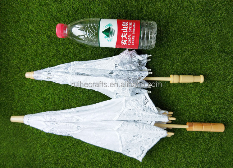 Handmade Detailed Full Cotton White Victorian Lace Umbrella Wedding Umbrella Parasol Wedding Gift or Decoration