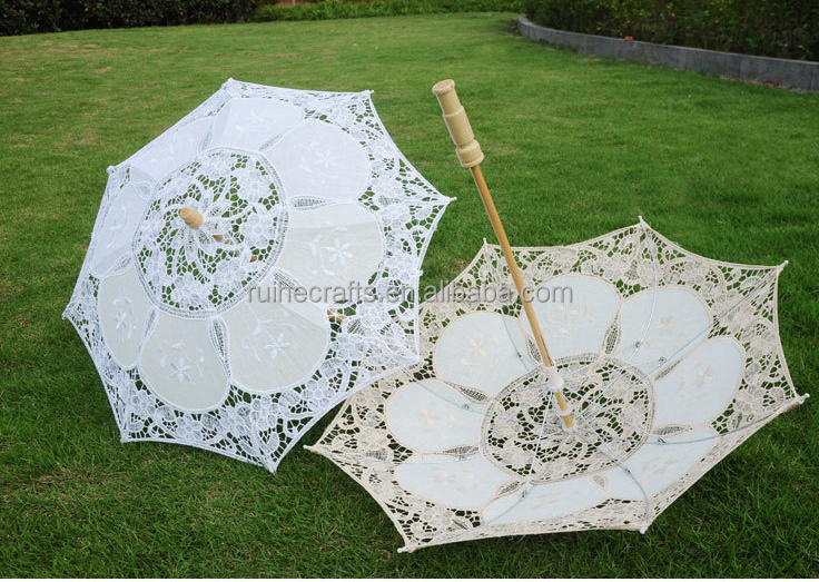 Handmade Detailed Full Cotton White Victorian Lace Umbrella Wedding Umbrella Parasol Wedding Gift or Decoration