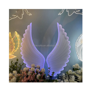 Party supplies stage decoration event wedding backdrop large led angel wings butterfly backdrop for girl party decor