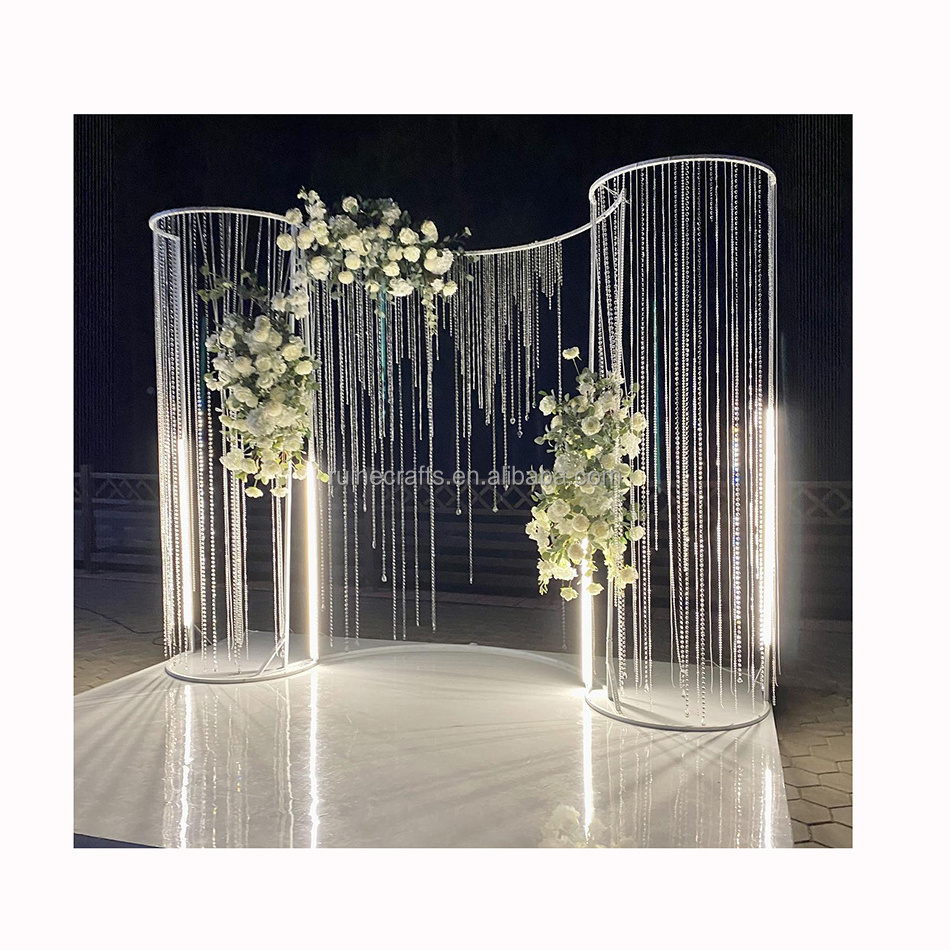 Customized large size glossy white acrylic panel backdrop wedding accessories decoration