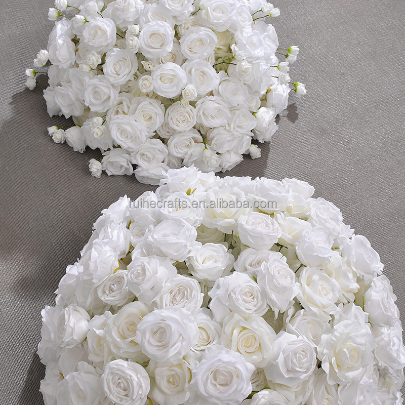 Event supplies faux rose flower arrangement centerpieces foam white flower ball 80cm orchid flower ball for table decor