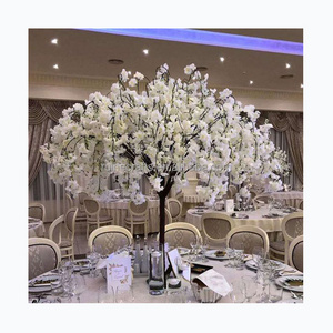 Wholesale artificial pink tress champagne cherry table trees centerpieces for wedding table