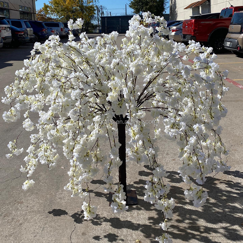 Wholesale artificial pink tress champagne cherry table trees centerpieces for wedding table