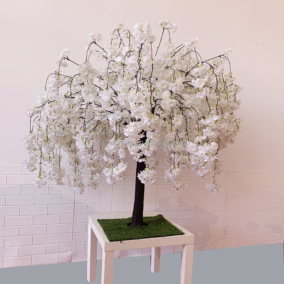 Wholesale artificial pink tress champagne cherry table trees centerpieces for wedding table