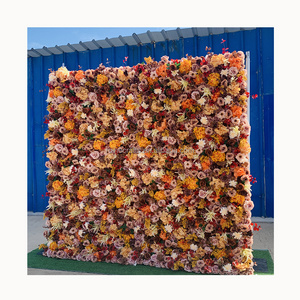 Party Reception Fall Decor Artificial Flower Wall Panel Backdrop Wedding Decor 3D Roll Up Flower Wall Decoration