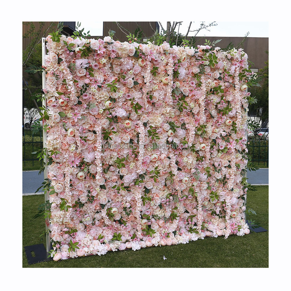 10x10 Flower backdrop wall pink and purple flowers wall panel for baby shower wedding decor