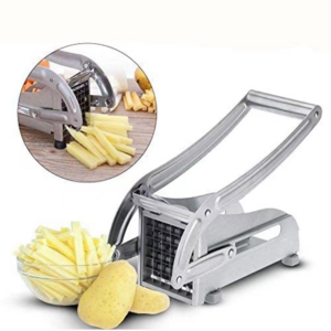 kitchen helper stainless steel manual french fries slicer with anti-slip pad potato slicer