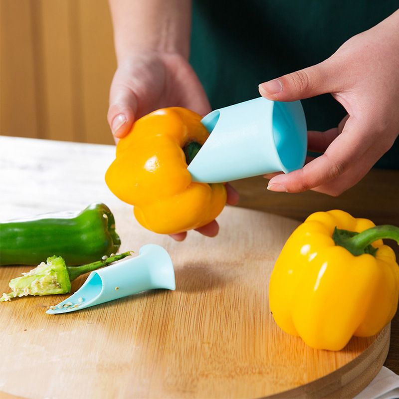 Home Kitchen Cooking Tools Plastic Chilis Cutter Peppers Corer Multi Sizes Chili Pepper Seed Remover