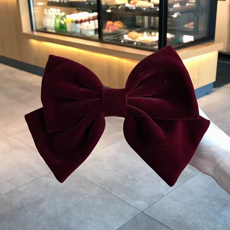 new design hot sale wholesale  red hair bow gift ribbon hairclips