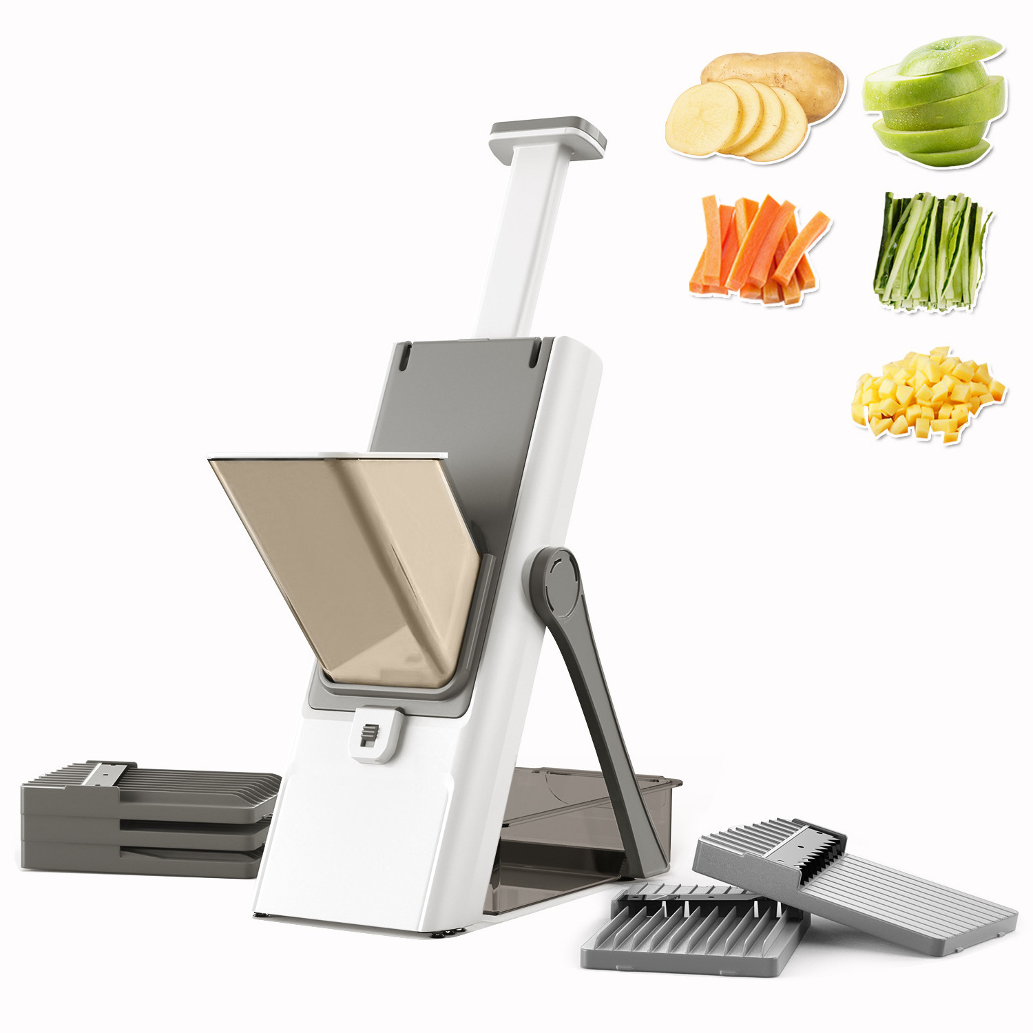 2024 New Slicer Vegetable Cutting Machine Multi functional Cutting Machine Potato Salad Garlic Chopping Manual Chopper