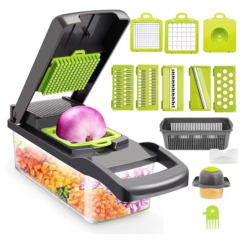 Slicer Vegetable Cutting Machine Multifunctional Cutting Machine Potato Salad Garlic Chopping Manual Chopper Hamburg