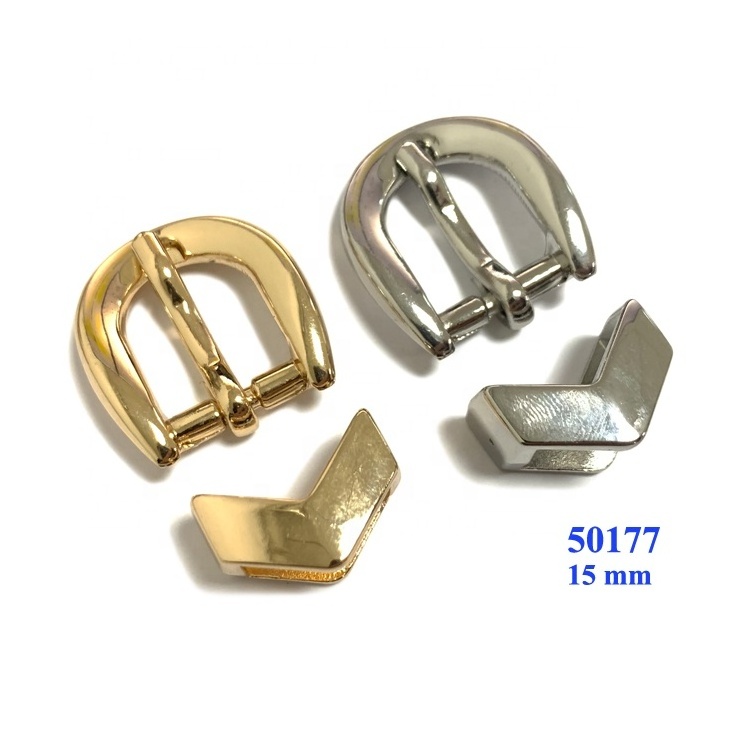 Fashion ladies zinc alloy belt buckle light gold plated buckle set