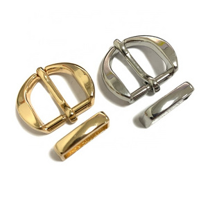 Fashion ladies zinc alloy belt buckle light gold plated buckle set