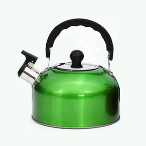 Factory wholesale high quality kettle Silver red insulated handle gas sensing stainless steel stove top whistle kettle