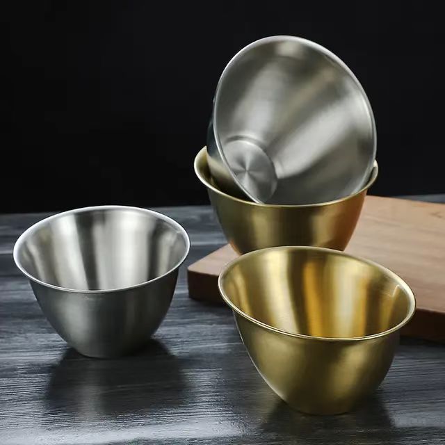 Factory wholesale high quality salad bowl bevel cut edge polishing seasoning multi purpose 304 stainless steel bowl