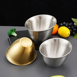 Factory wholesale high quality salad bowl bevel cut edge polishing seasoning multi purpose 304 stainless steel bowl