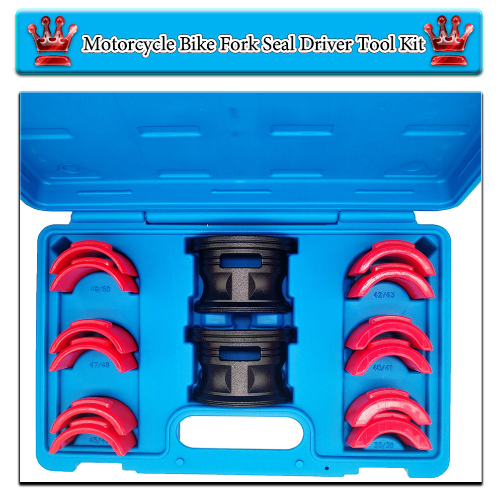 Universal Motorcycle Fork Seal Driver Tool Kit 14pcs for Use on 35mm 36mm 40mm 41mm 42mm 43mm 45mm 46mm 47mm 48mm 49mm 50mm