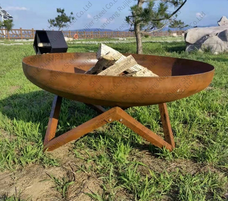 Factory direct supply outdoor portable weathering steel fire pit round metal building materials fire pit fire pit