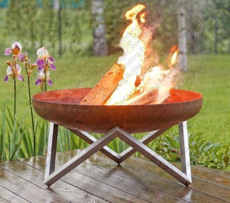 Factory direct supply outdoor portable weathering steel fire pit round metal building materials fire pit fire pit