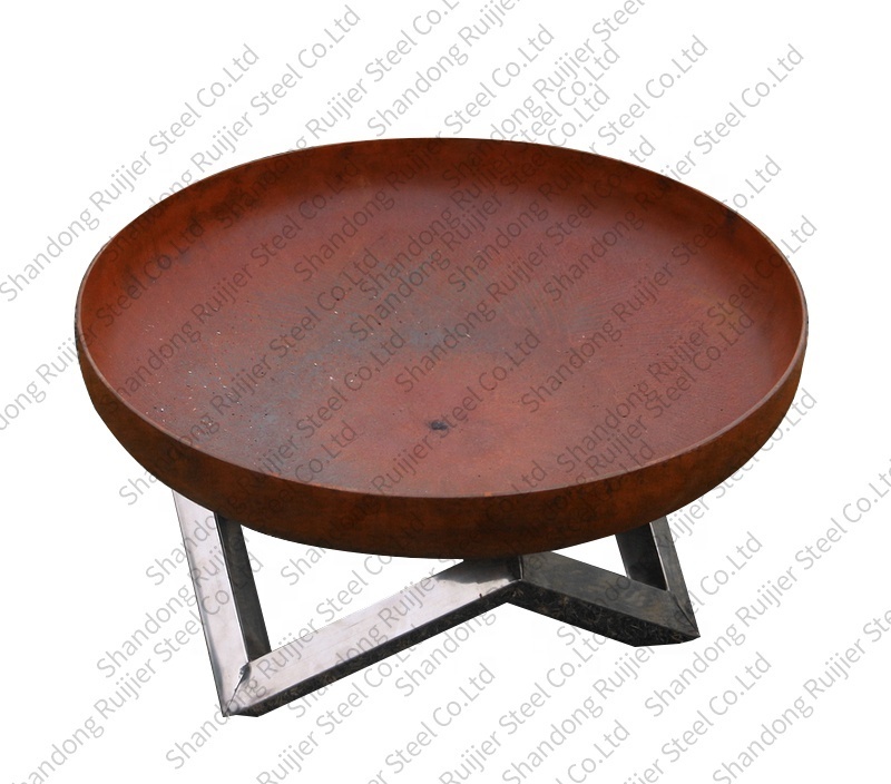 Factory direct supply outdoor portable weathering steel fire pit round metal building materials fire pit fire pit