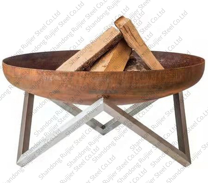 Factory direct supply outdoor portable weathering steel fire pit round metal building materials fire pit fire pit