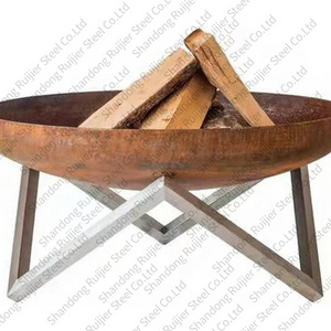 Factory direct supply outdoor portable weathering steel fire pit round metal building materials fire pit fire pit