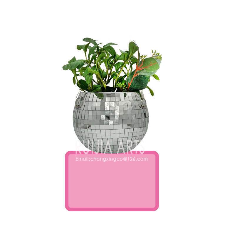 Best Price Fashion Design Disco Ball Plant Hanger With Metal Chain Hook Macrame Hanger