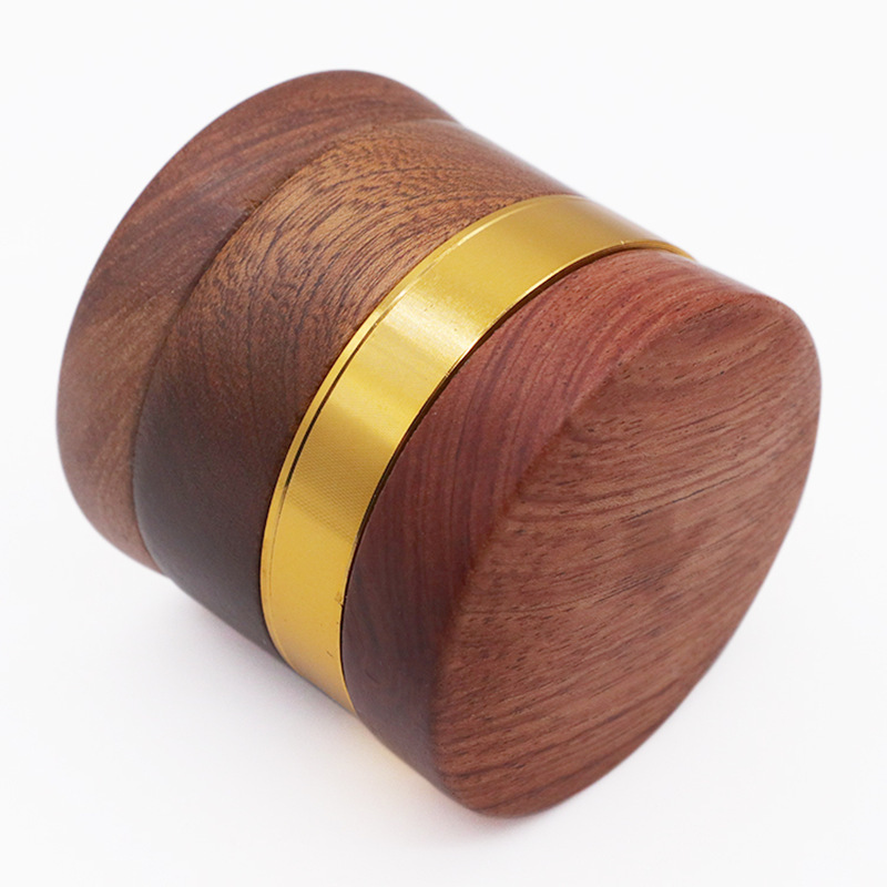 Luxury Walnut Wood Smoke Herb Grinder Gift Box Aviation Aluminum Grinder